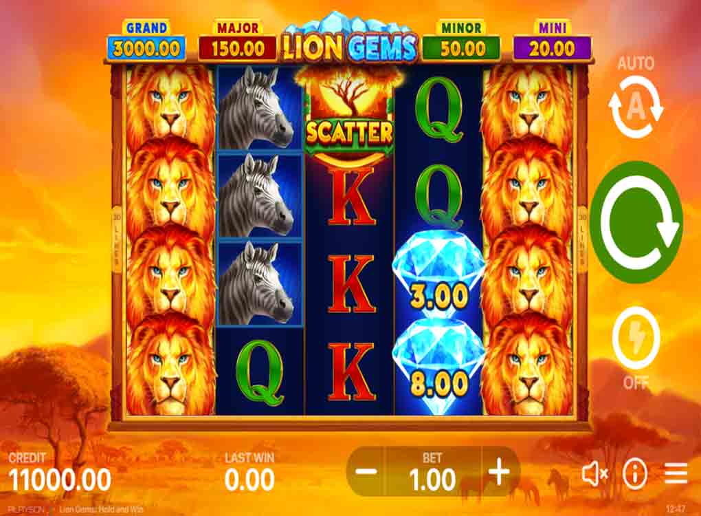 Jouer à Lion Gems: Hold and Win