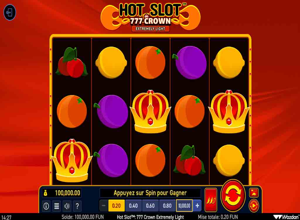 Jouer à Hot Slot: 777 Crown Extremely Light